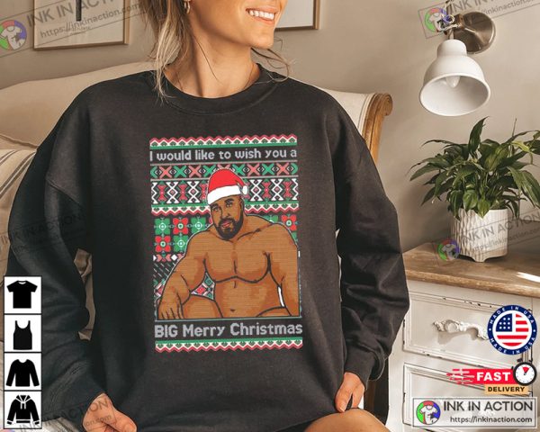 Ugly Christmas Sweater Barry Wood Meme Wish You A Big Merry Christmas Men’s