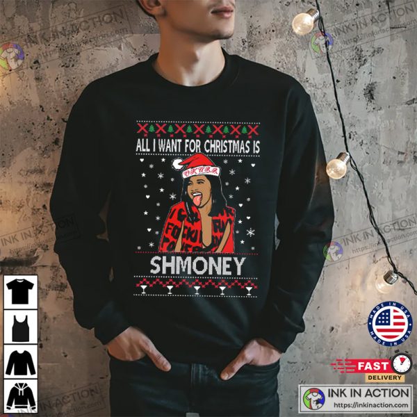 Ugly Christmas Sweater Cardi B All I Want for Christmas is Shmoney