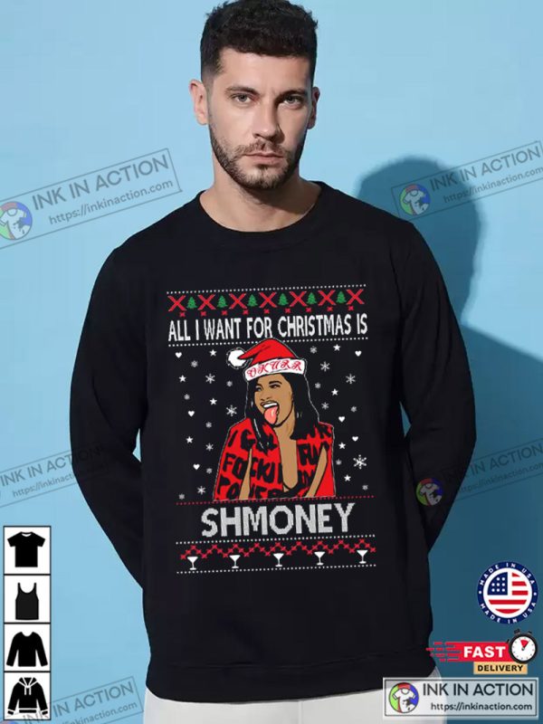 Ugly Christmas Sweater Cardi B All I Want for Christmas is Shmoney