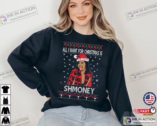 Ugly Christmas Sweater Cardi B All I Want for Christmas is Shmoney