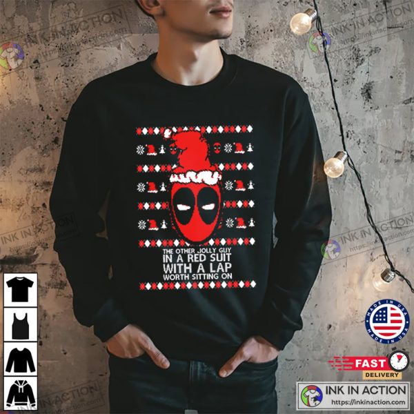 Ugly Christmas Sweater Deadpool The Other Jolly Guy In A Red Suit Sweatshirt