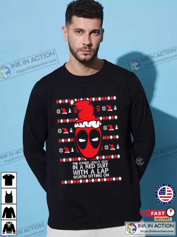 Ugly Christmas Sweater Deadpool The Other Jolly Guy In A Red Suit Sweatshirt