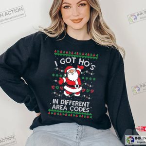 Ugly Christmas Sweater I Got Hos in Different Area Codes Unisex Sweatshirt 4