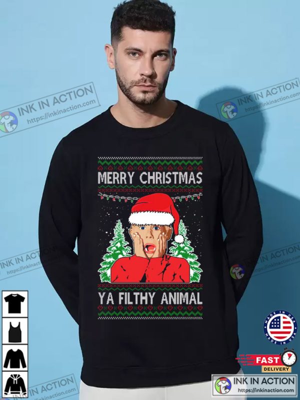 Kevin Merry Christmas Ya Filthy Animal Movie Ugly Christmas Sweater