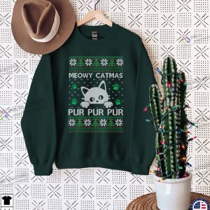 Ugly Christmas Sweater Meow Christmas Sweatshirt Ugly Shirt Best Xmas Gift 2