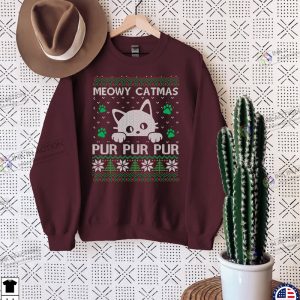 Ugly Christmas Sweater Meow Christmas Sweatshirt Ugly Shirt Best Xmas Gift 3