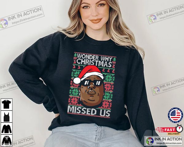 Notorious B.I.G. Wonder Why Christmas Missed Us Christmas Sweatshirt