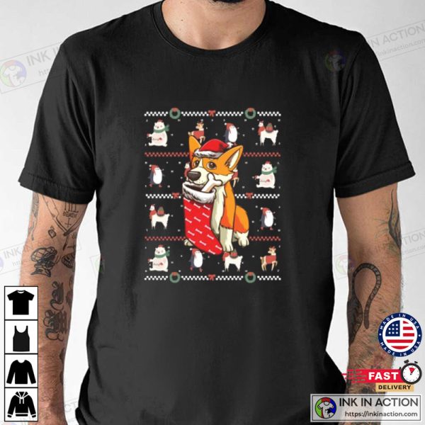 Ugly Welsh Corgi Dog Merry Christmas 2022 T-shirt
