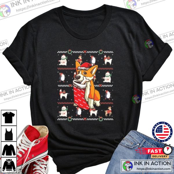 Ugly Welsh Corgi Dog Merry Christmas 2022 T-shirt