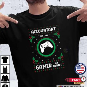 Ugly accountant by day gamer by night Merry Christmas 2022 T shirt 1