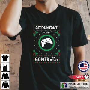 Ugly accountant by day gamer by night Merry Christmas 2022 T shirt 2