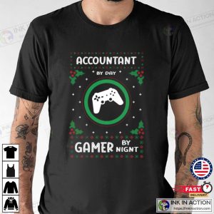 Ugly accountant by day gamer by night Merry Christmas 2022 T shirt 3