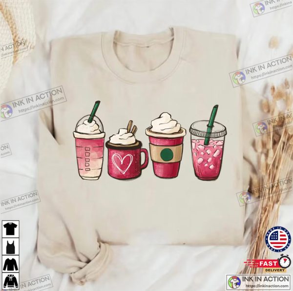Valentine Coffee Heart Sweatshirt, Cozy Love Essential Shirt, Valentine Gift for Her