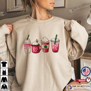 Valentine Coffee Heart Sweatshirt Cozy Love Essential Shirt Valentine Gift for Her