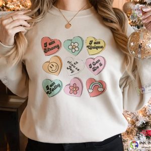 Positive Affirmations Candy Heart T-shirt 1