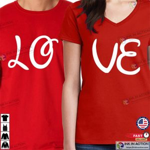 Valentines Gift Matching Couples Set Mens Tee Womens T Shirt Love His And Hers Honeymoon 3