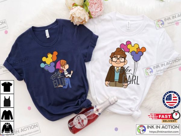 His Carl Her Ellie Shirts, Carl And Ellie Shirts, Up Couple Tshirt, Disney Couple Gift