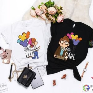 His Carl Her Ellie Shirts, Carl And Ellie Shirts, Up Couple Tshirt, Disney Couple Gift
