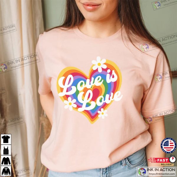 Love Is Love Vintage Style Pride Gay Rainbow Shirt
