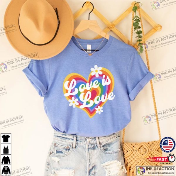 Love Is Love Vintage Style Pride Gay Rainbow Shirt