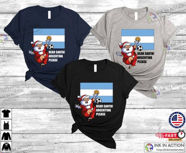 2022 Argentina Dear Santa Christmas Squad Shirt