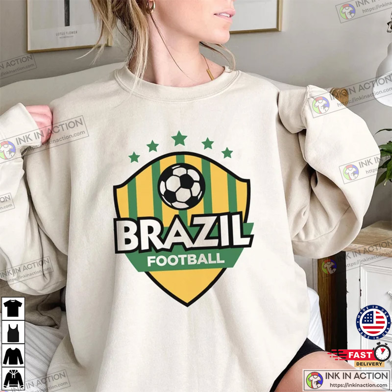 Brazil Soccer Support Team Jersey Brazilian Flag Football Poster