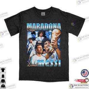 WC Messi Maradona Vintage Bootleg Style Tee Shirt Argentina World Cup 2022 Shirt 2