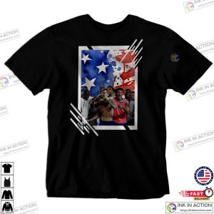 WC USA Pulisic Soccer Celebration Frame Art Tshirt 2