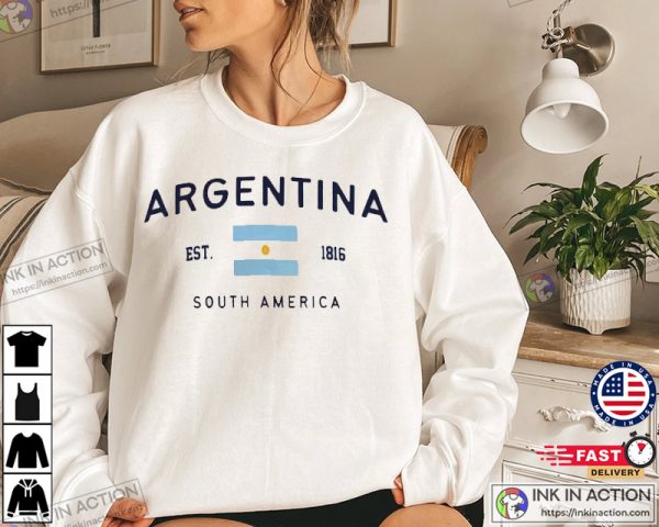 Team Argentina Logo World Cup 2022 Soccer Shirt