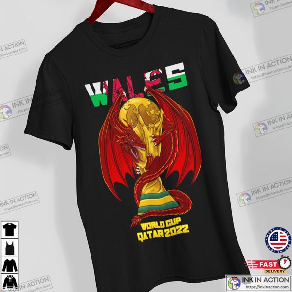 Wales World Cup Unisex T-Shirt, Qatar World Cup 2022 Supporter Active Shirt