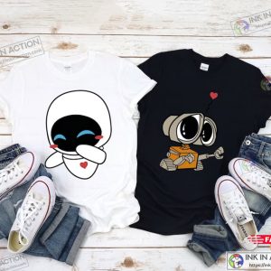 Wall E and Eve Valentines Day Matching T shirt Cute Valentine Shirt Wall E Shirt Copule Shirt For Valentines 2