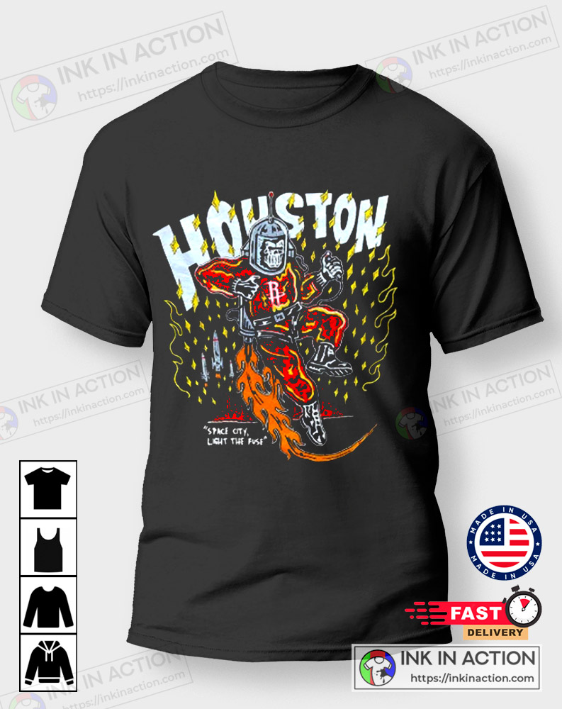 Warren Lotas Houston Rockets Houston,Texas Space City NBA T Shirt - Ink In  Action