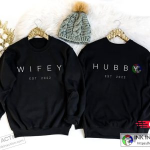 Wifey Sweatshirt Hubby Sweatshirt Gift for Fiance Wedding Gift Husband And Wife Gift Matching Couple Sweater 4
