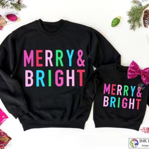 Womens Christmas Sweatshirt Merry and Bright Christmas Sweater 2