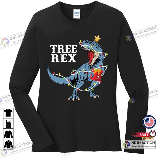 Funny Xmas Christmas Tree Rex Pajama Dinosaur T-Shirt
