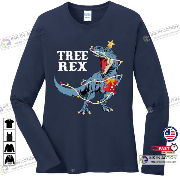 Funny Xmas Christmas Tree Rex Pajama Dinosaur T-Shirt