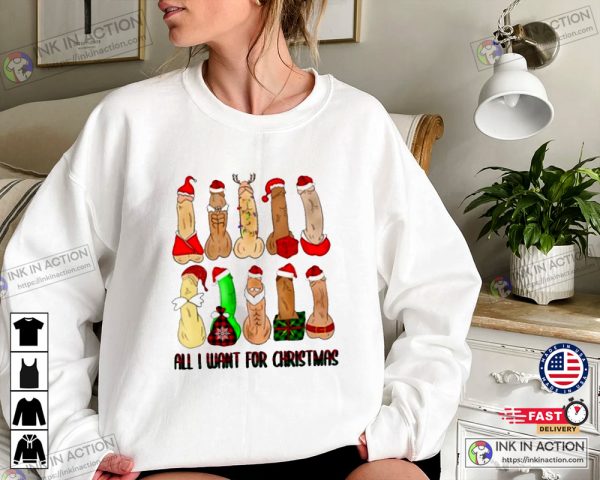 X-mas All I Want For Christmas Dirty Santa Sweatshirt