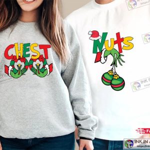 X-mas Chest And Nuts, Couples Christmas Shirt, Christmas Shirt Couple Chestnuts