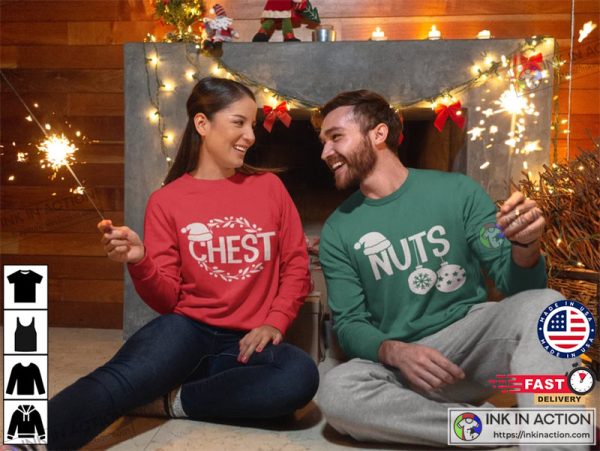 Chest Nuts Christmas Shirts, Christmas Couple Shirts, Matching Christmas Party Shirt