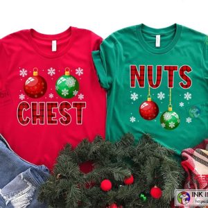 X-mas Chest Nuts, Matching Chestnuts Plaid, Christmas Couples Shirt, Chest Nuts Christmas Shirts