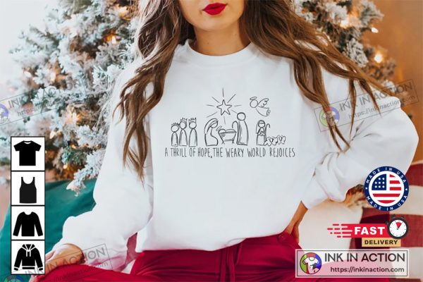 X-mas Christian Christmas Family Matching Thrill Of Hope Shirt