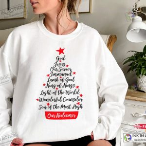 X mas Christian Sweatshirt Nativity Scene Sweatshirt Religious Christmas Gifts Jesus Name 1