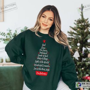 X mas Christian Sweatshirt Nativity Scene Sweatshirt Religious Christmas Gifts Jesus Name 3