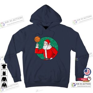 X mas Christmas Basketball Santa Claus Spinning Ball Sport Xmas Hoodie 5