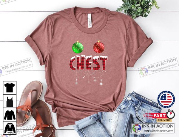 X-mas Christmas Chest Nuts Couples Matching Basic Shirts