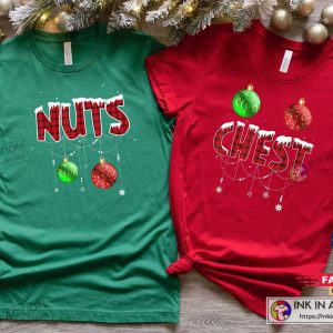 X mas Christmas Chest Nuts Couples Matching Shirts 3