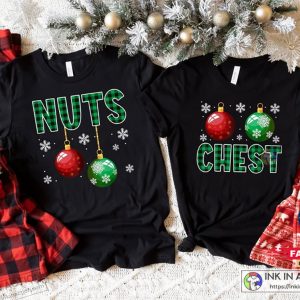 X-mas Christmas Chest Nuts Couples Matching Basic Shirts