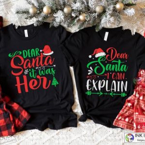 X mas Christmas Couple Pajama Shirts Couples Christmas Sweaters Funny Christmas Shirt 3