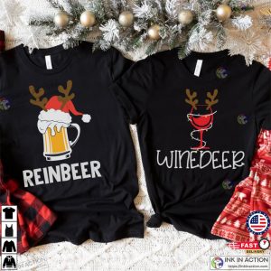 Funny Set Santa’s Drinking Shirt Ugly Couple Christmas Sweater