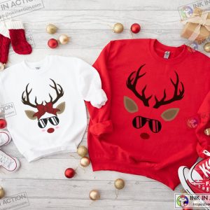 X mas Christmas Couples Shirts His and Her Reindeer Shirts Matching Christmas Shirts Couple Christmas Tees Cute Christmas 2